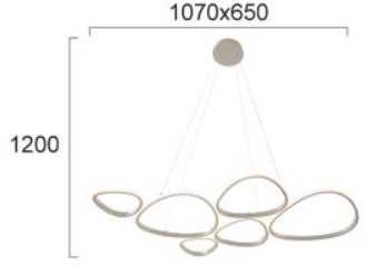 61W LED pakabinamas šviestuvas HELIX, sidabro sp., 3000K, 4316200
