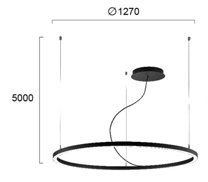 61W pakabinamas šviestuvas VERDI, Ø127cm, 3000K, juodas, 4224200