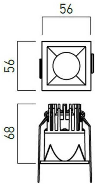 6,2/8,9W LED įleidžiamas šviestuvas XDOMINO, juodas, 4000K