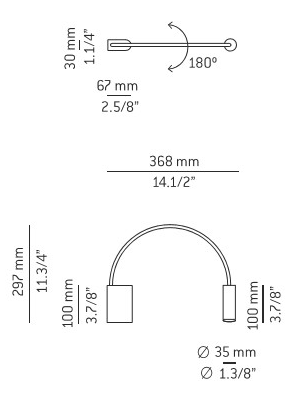 6,2W LED sieninis šviestuvas VOLTA, juodas, 3000K