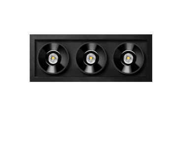 6,3W LED įleidžiamas šviestuvas FOSTER REC 3, juodas, 3000K