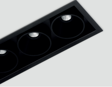 6,3W LED įleidžiamas šviestuvas FOSTER REC 3, juodas, 3000K