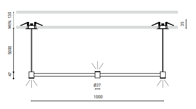 6,3W pakabinamas šviestuvas ART DIRECT AND INDIRECT, 5m, 3000K (šiltai balta)