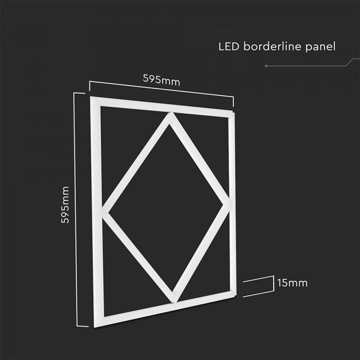 64W LED panelė - šviečiantis rėmelis, 60x60cm, baltas, 6500K