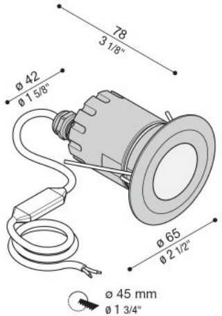 6,5W LED įleidžiamas į žemę šviestuvas INC 50, pilkos sp., 2700K