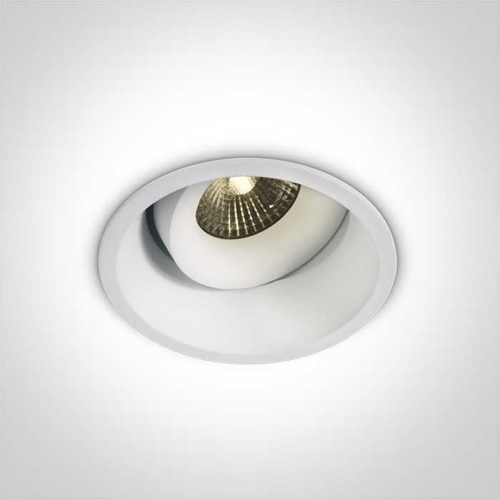 6,5W LED įleidžiamas, pakreipiamas šviestuvas, baltas, 3000/3500/4000K, IP54, dimeriuojamas, 11107WD/W/V