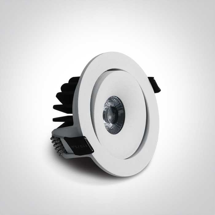 6,5W LED įleidžiamas pakreipiamas šviestuvas, baltas, 3000K, 11107P/W/W