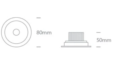 6,5W LED įleidžiamas pakreipiamas šviestuvas, baltas, 3000/3500/4000K, IP54, 11107P/W/V