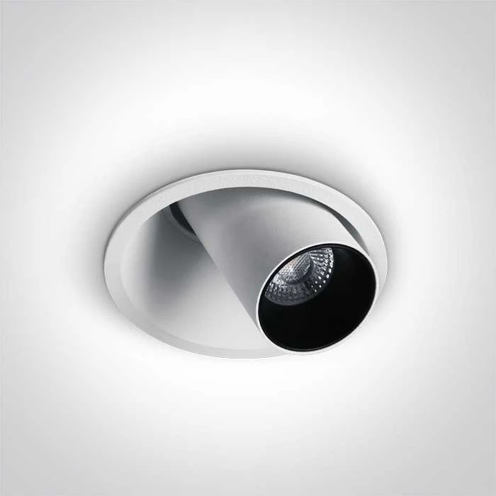 6,5W LED įleidžiamas pakreipiamas šviestuvas, baltas, 3000K, 11107C/W/W