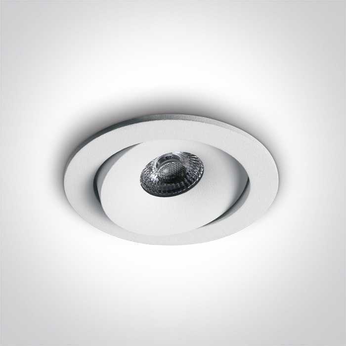 6,5W LED įleidžiamas pakreipiamas šviestuvas, baltas, 3000K, 11107P/W/W