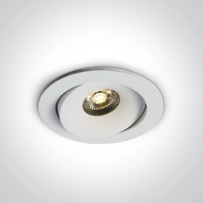 6,5W LED įleidžiamas pakreipiamas šviestuvas, baltas, 3000/3500/4000K, IP54, 11107P/W/V