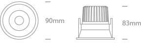 6,5W LED įleidžiamas, pakreipiamas šviestuvas, baltas, 3000/3500/4000K, IP54, dimeriuojamas, 11107WD/W/V