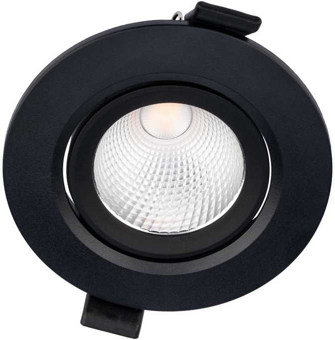 6,5W LED įleidžiamas pakreipiamas šviestuvas PT 08, matinės juodos sp., 3000K