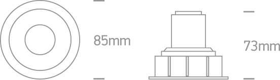 6,5W LED įleidžiamas šviestuvas, baltas, 3000K, 10107K/W/W