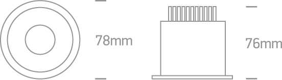 6,5W LED įleidžiamas šviestuvas, baltas, 3000K, 10107WD/W/W