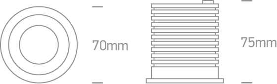 6,5W LED įleidžiamas šviestuvas, baltas, 4000K, 10107H/W/C