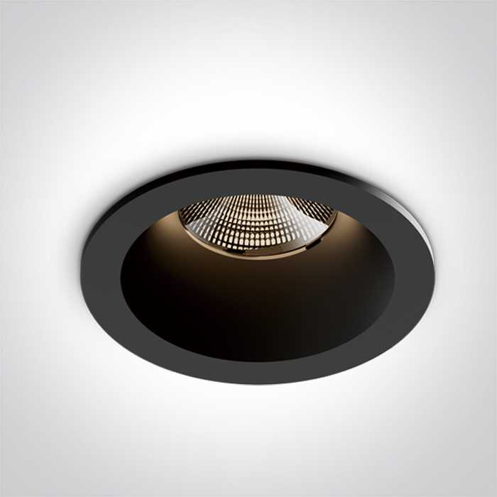 6,5W LED įleidžiamas šviestuvas, juodas, 3000/3500/4000K, 10107WP/B/V