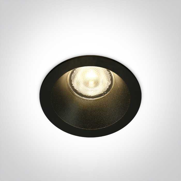6,5W LED įleidžiamas šviestuvas, juodas, 3000/3500/4000K, 10107WP/B/V