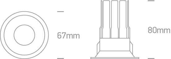 6,5W LED įleidžiamas šviestuvas, juodas, 3000/3500/4000K, 10107WP/B/V