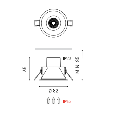 6,5W LED įleidžiamas šviestuvas SHOT LIGHT M, juodas, 3000K, dimeriuojamas, IP65