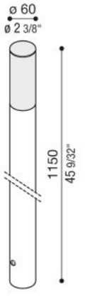 6,5W LED lauko šviestuvas LINE POST H1000, juodas, 3000K