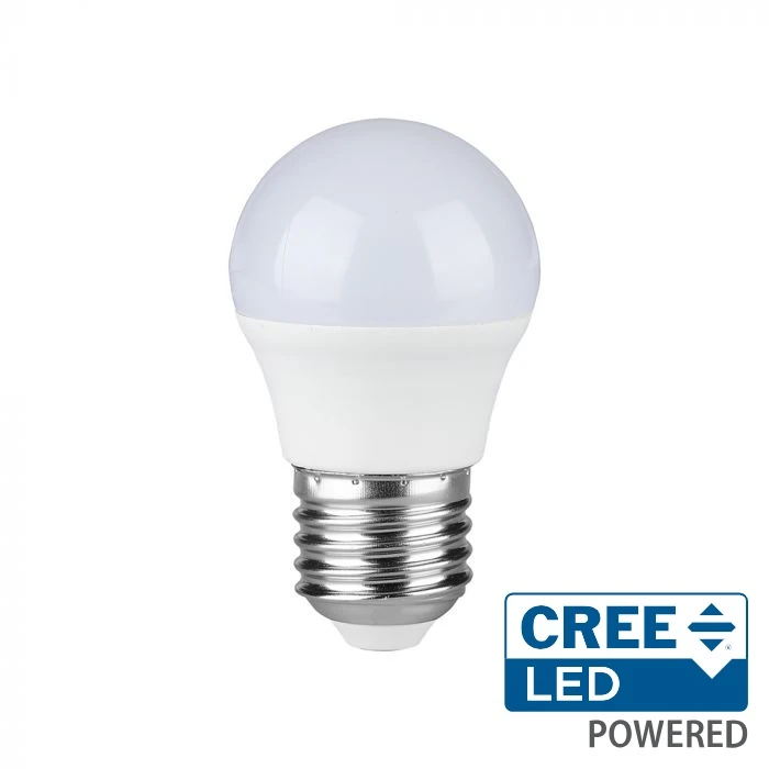 6,5W LED lemputė, E27, G45, 4000K, 180°, CREE LED chip