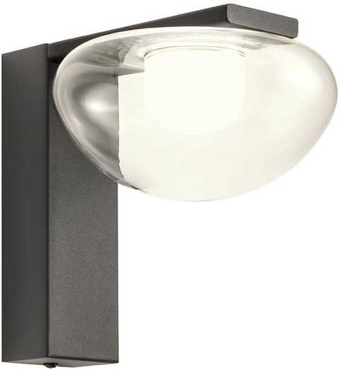 6,5W LED sieninis šviestuvas SINCLAIR, juodos sp./skaidrus, 3000K, 01-3242