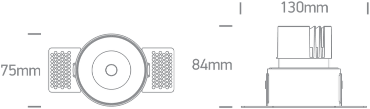 6,5W LED užglaistomas šviestuvas, juodas, 3000/3500/4000K, IP54, dimeriuojamas, 10107BT/B/V