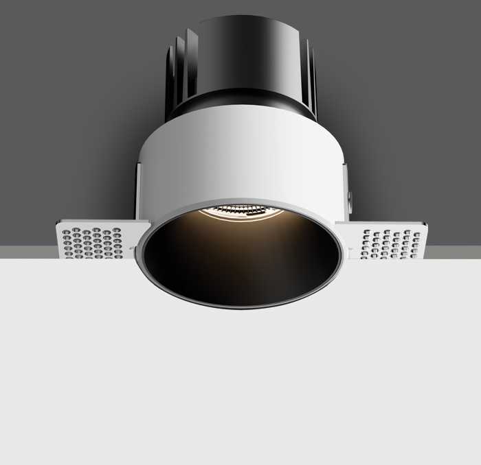 6,5W LED užglaistomas šviestuvas, juodas, 3000/3500/4000K, IP54, dimeriuojamas, 10107BT/B/V