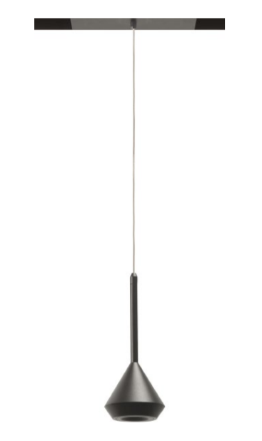 6,5W pakabinamas šviestuvas į magnetinį bėgelį SPIN 48V, 3000K, 2m, DALI, juodas