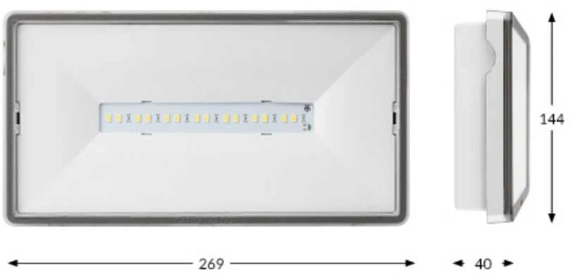 Tm Technologie 6,5W paviršinis evakuacinis šviestuvas ONTEC S M2, baltas, su 3h avariniu moduliu