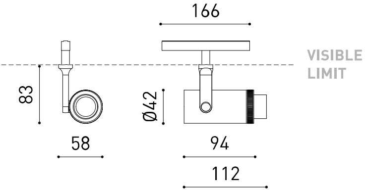 6,5W šviestuvas į magnetines sistemas PLUS 48V, 10°-41°, baltas, 3000K, DALI, su maitinimo šaltiniu