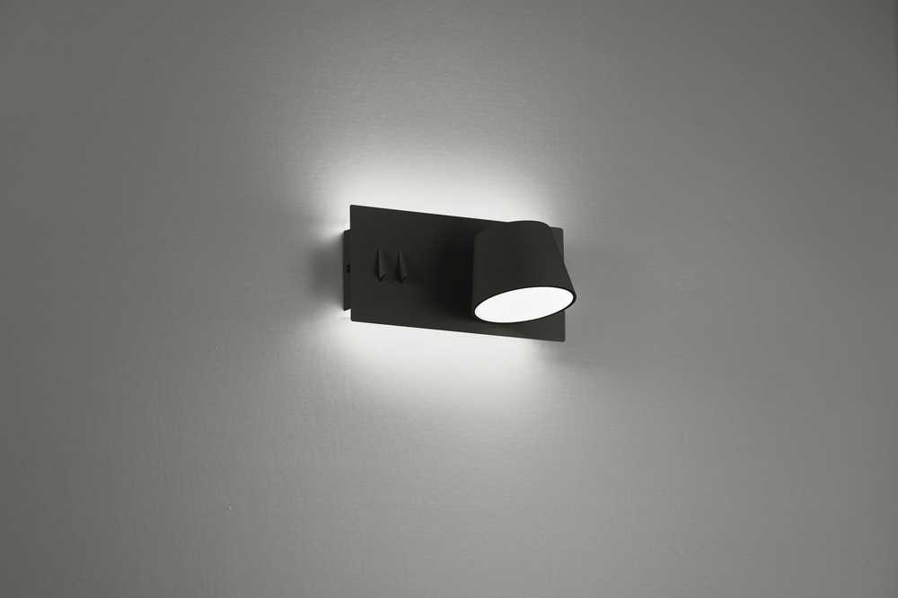 6,6W-19,3W LED sieninis šviestuvas SAM, juodas, 2900K, 4243400