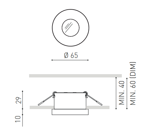 6,7W įleidžiamas šviestuvas PUCK RECESSED S, 4000K, baltas