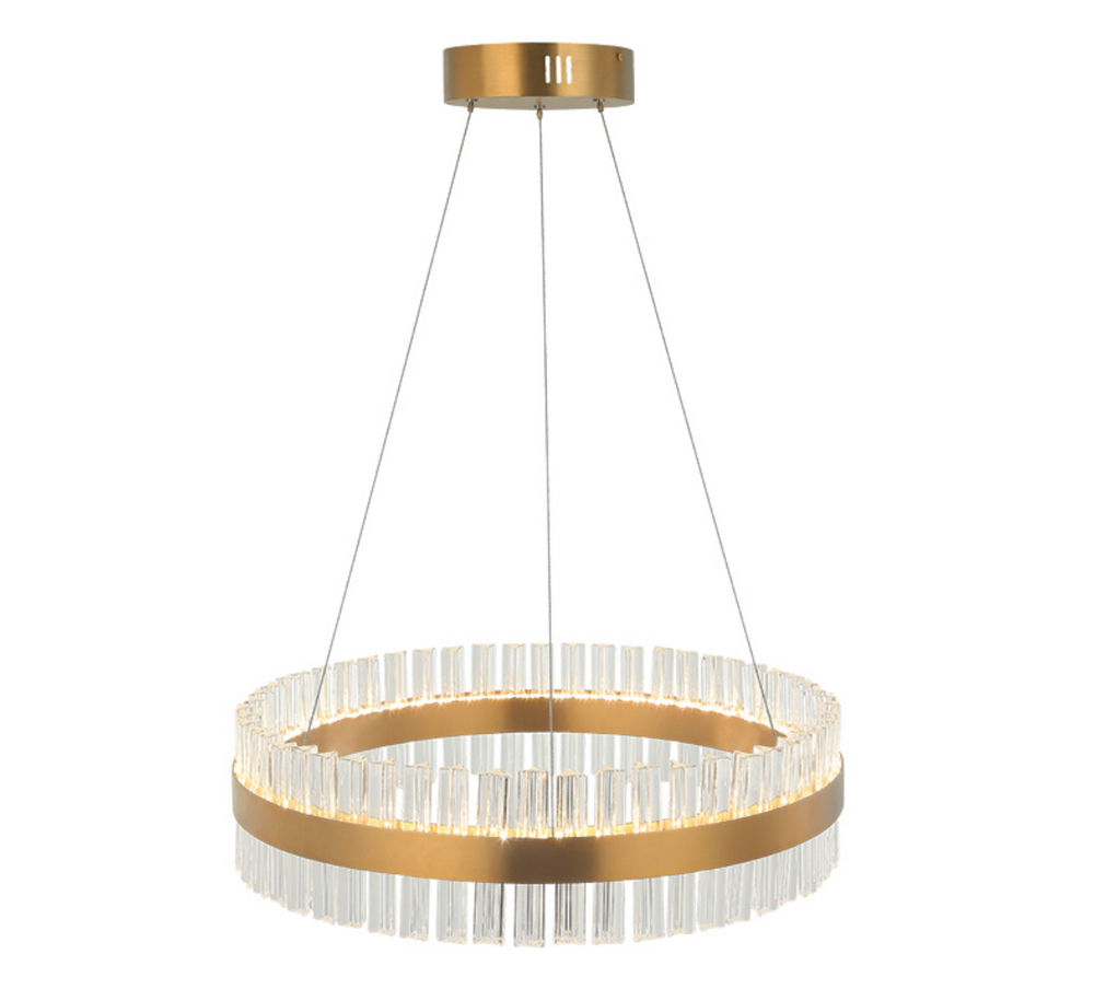 68W LED pakabinamas šviestuvas, aukso sp., 3000K, dimeriuojamas, 22040