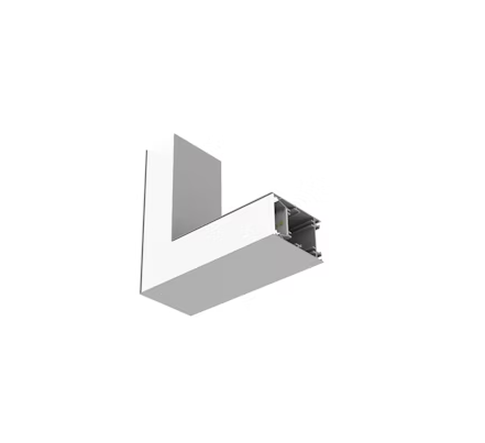 6,90W LED linijinio šviestuvo OFFICE LINEAR L formos sujungimas, pilkas, 3000/4000K, opalinis dangtelis