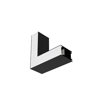 6,90W LED linijinio šviestuvo OFFICE LINEAR L formos sujungimas, juodas, 3000/4000K, mikroprizmatinis dangtelis