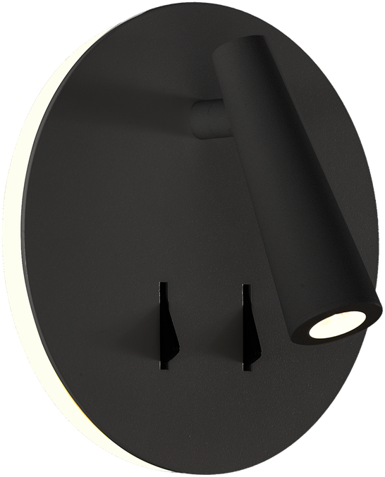 6W + 3W LED sieninis šviestuvas PANAU, juodas, 3000K, A3660001N