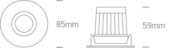 6W LED įleidžiamas šviestuvas, 3000K, 10106P/W/W