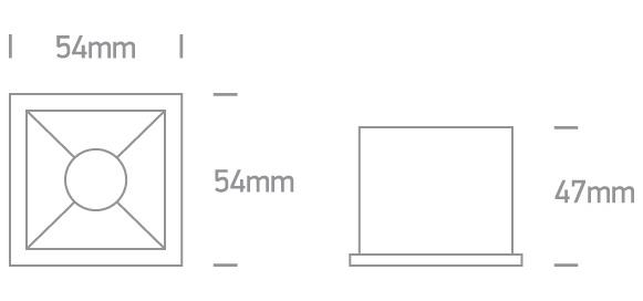 6W LED įleidžiamas šviestuvas, juodas, 3000K, 50106B/B/W