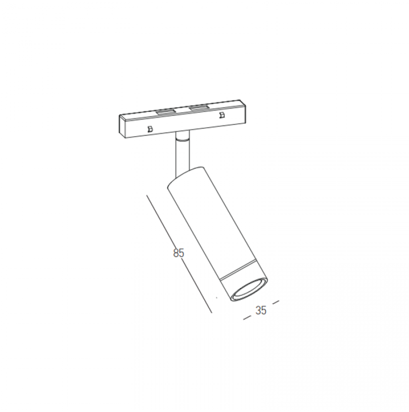 6W LED akcentinis šviestuvas į magnetinę sistemą ZAMBELIS MAGNETIC, tamsaus sidabro sp., 2700/3000/4000K, DALI, 25476