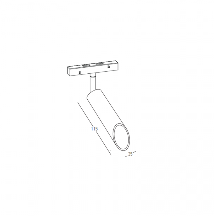 6W LED akcentinis šviestuvas į magnetinę sistemą ZAMBELIS MAGNETIC, žalvario sp., 2700/3000/4000K, DALI, 25473