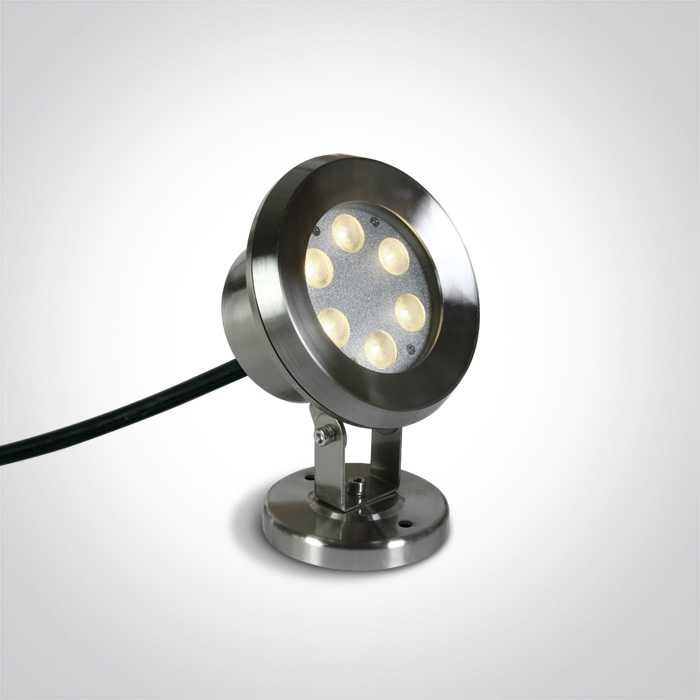 6W LED baseino šviestuvas, nerūdijančio plieno sp., 3000K, IP68, 69064B/W
