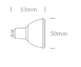 6W LED COB lemputė, GU10, 3000K, dimeriuojama, gali šviesti 3h avariniu režimu, 7304GE/W