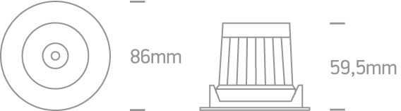 6W LED įleidžiamas pakreipiamas šviestuvas, 3000K, 11106K/W