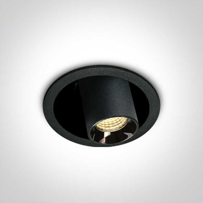 6W LED įleidžiamas reguliuojamas šviestuvas, juodas, 3000K, 11106T/B/W