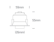 6W LED įleidžiamas reguliuojamas šviestuvas, baltas, 3000K, 11106T/W/W