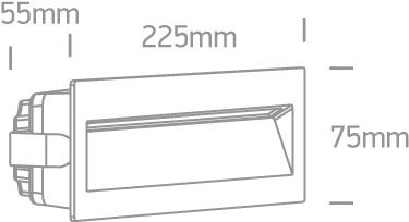 7W LED įleidžiamas sieninis lauko šviestuvas, juodas, 3000K, 68068C/B/W