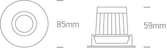 6W LED įleidžiamas šviestuvas, 3000K, 10106P/W/W