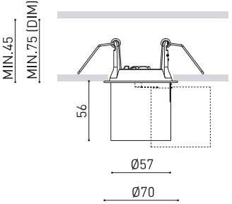 6W LED įleidžiamas šviestuvas FLIP, baltas, 3000K, 34°